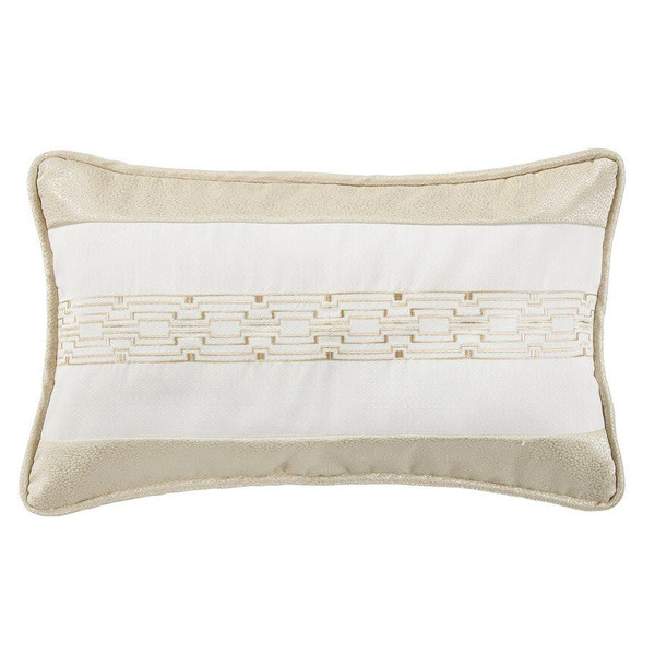 Chain Link Embroidery Pillow on Champaign Bubble Jacquard - 819652021321