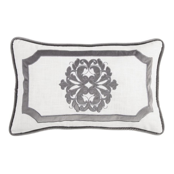 Oblong Gray Linen Pillow - 819652020447
