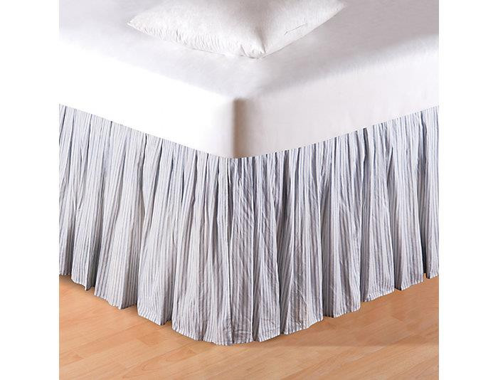 Blue Ticking Bed Skirt by C&F Home Paul's Home Fashions