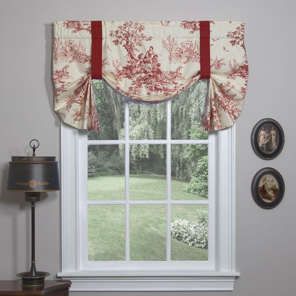 Bouvier Red Tie Up Curtain - 138641170438