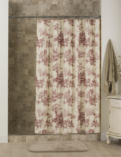 Bouvier Red Toile Shower Curtain - 138641170810