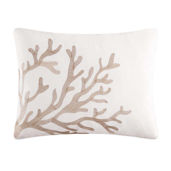 Coral Embroidered Pillow - 008246331995
