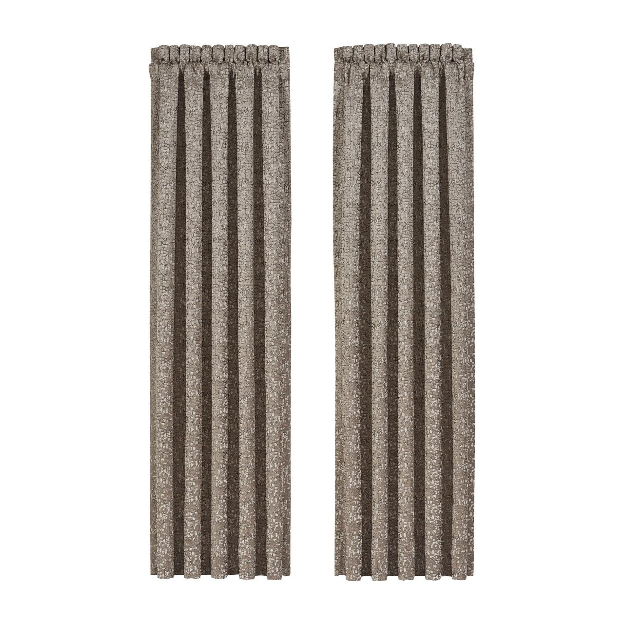 Cracked Ice Taupe Curtain Pair - 193842104774