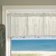 Sand Shell Lace Valance w/ Trim - 734573086139