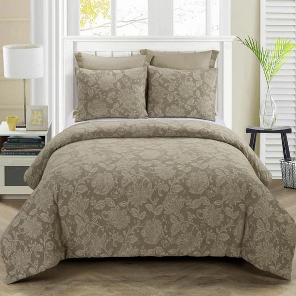 Amadora Taupe Comforter Set - 754069006441