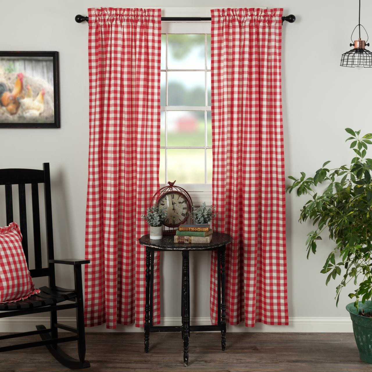Annie Buffalo Red Check Curtains - 840528178948