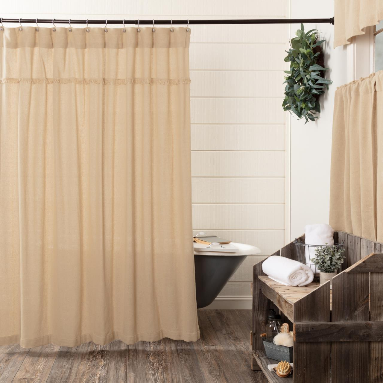 Burlap Vintage Shower Curtain - 840528179587
