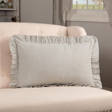 Hatteras Seersucker Blue Ticking Stripe Fabric Pillow 14x22 - 840528179853