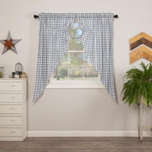 Sawyer Mill Blue Plaid Prairie Short Curtains - 840528180521