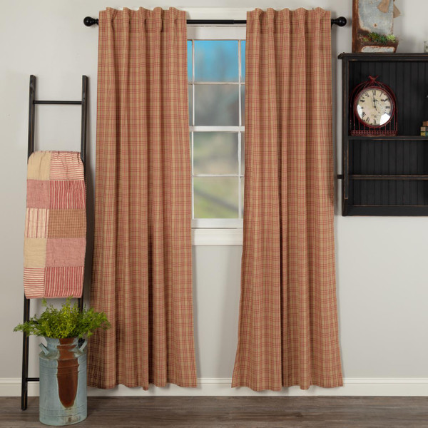 Sawyer Mill Red Plaid Curtains - 840528181061