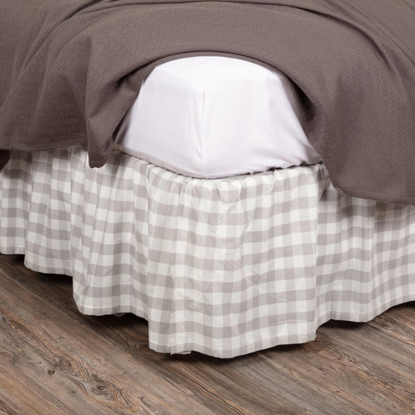 Annie Buffalo Grey Check Bed Skirt - 840528165054