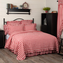 Annie Buffalo Red Check Ruffled Quilt Coverlet - 840528182488