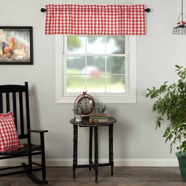 Annie Buffalo Red Check Valance - 840528182600