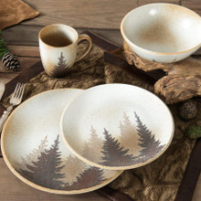 Clearwater Pines 16-Piece Ceramic  Lodge Dinnerware Set - 813654029415