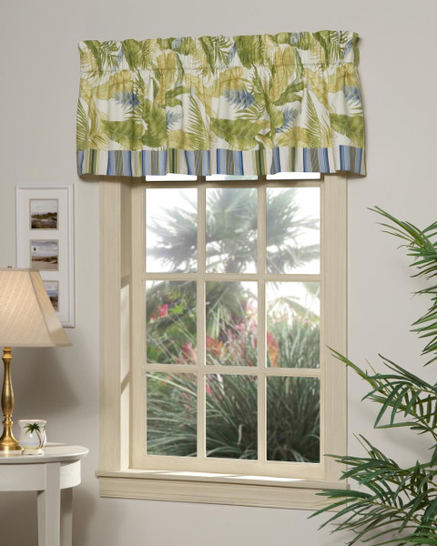 Cayman II w/ Stripe Tailored Valance with Band -