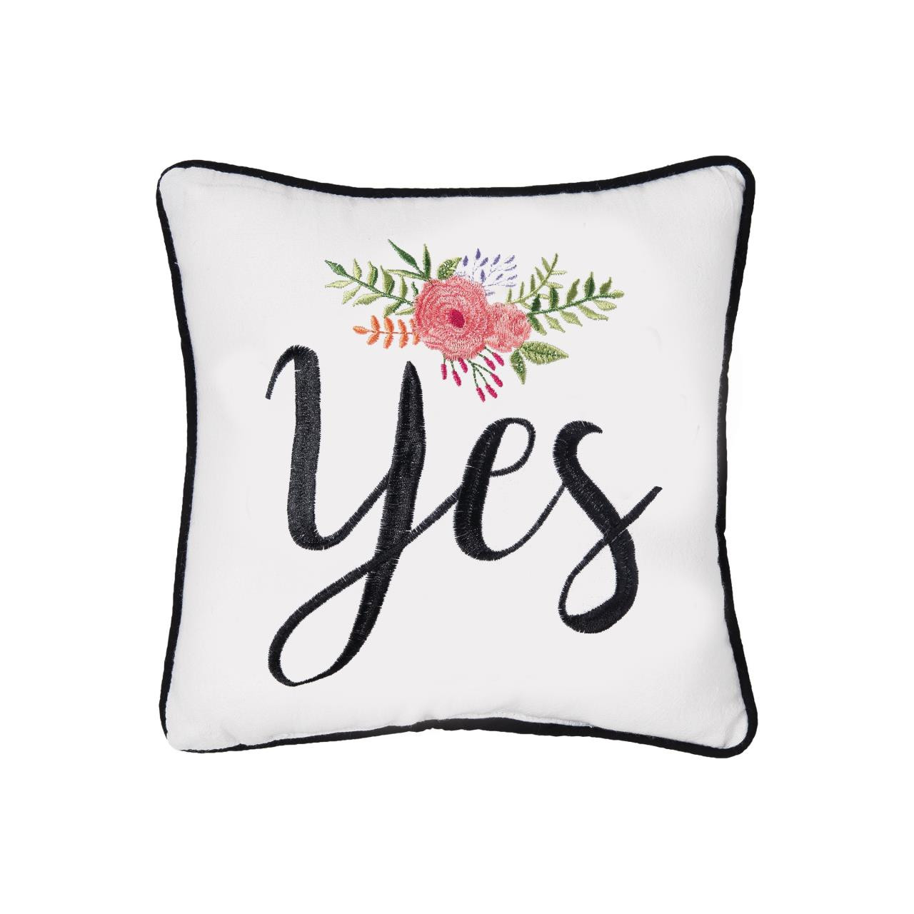 Yes/No Embroidered Pillow by C&F Home Paul's Home Fashions