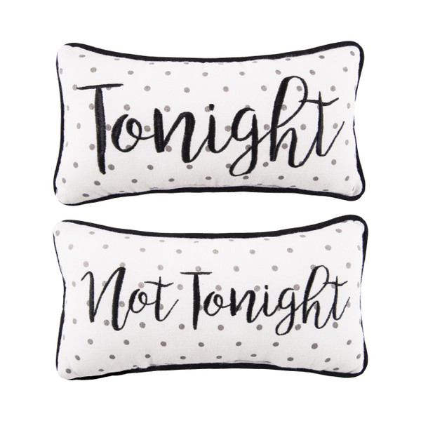 Tonight/Not Tonight Embroidered Pillow - 008246745945