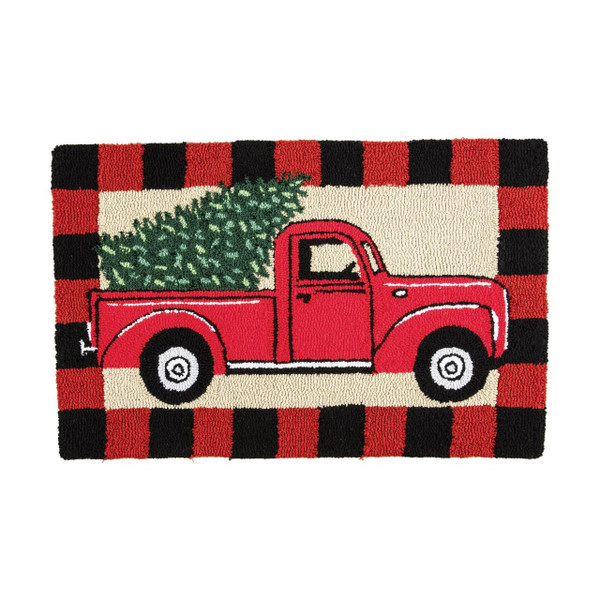 Red Truck Plaid Rug - 008246741404