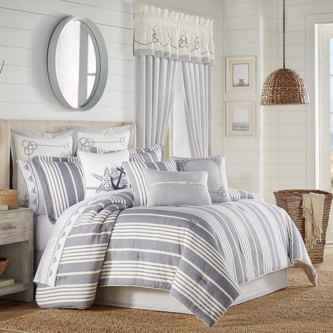 Shore Navy Comforter Collection -