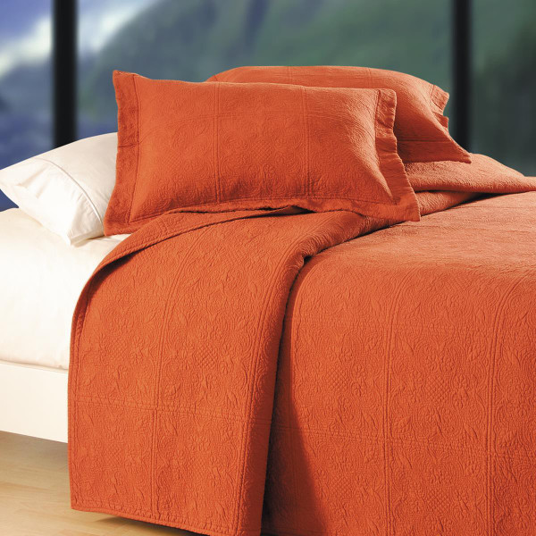 Terra Cotta Matelasse Quilt Collection -