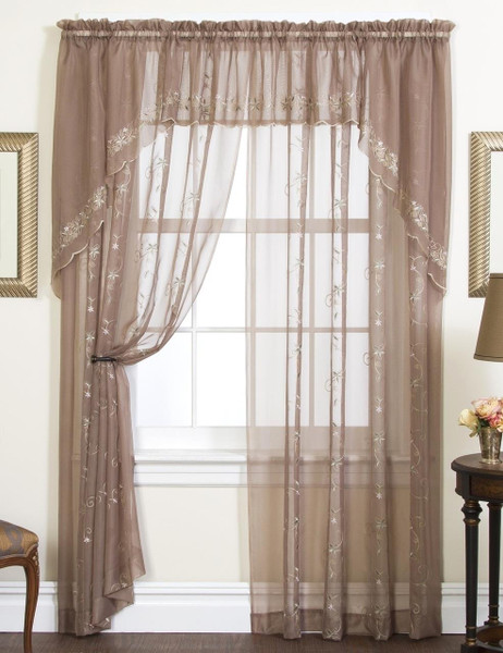 Emelia Embroidered Sheer Lace Curtain - 647506017981