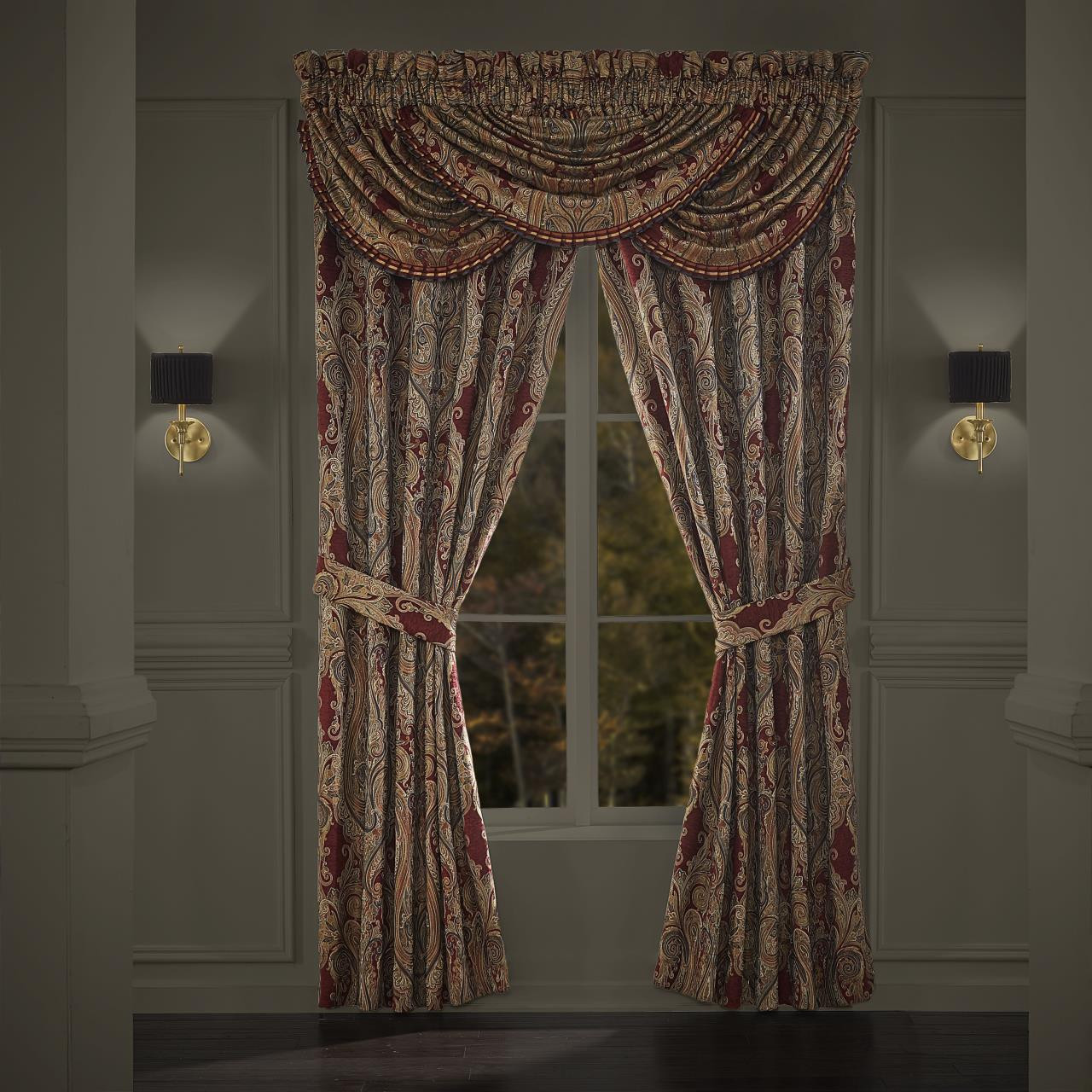 Garnet Red Waterfall Valance by J Queen New York | Paul's Home Fashions