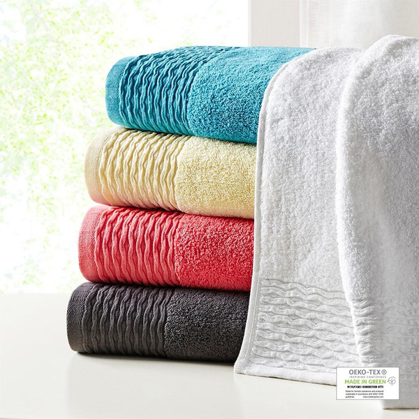 Breeze Cotton Wavy Border 6 Piece Towel Set - 086569020031