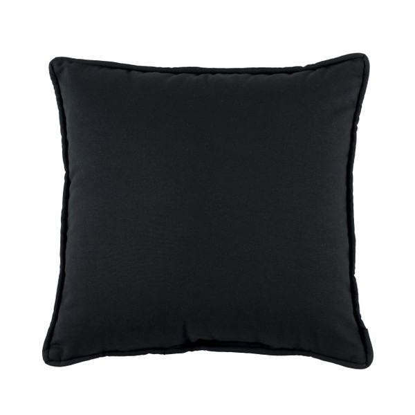 Bangla Solid Black Square Pillow - 013864125949