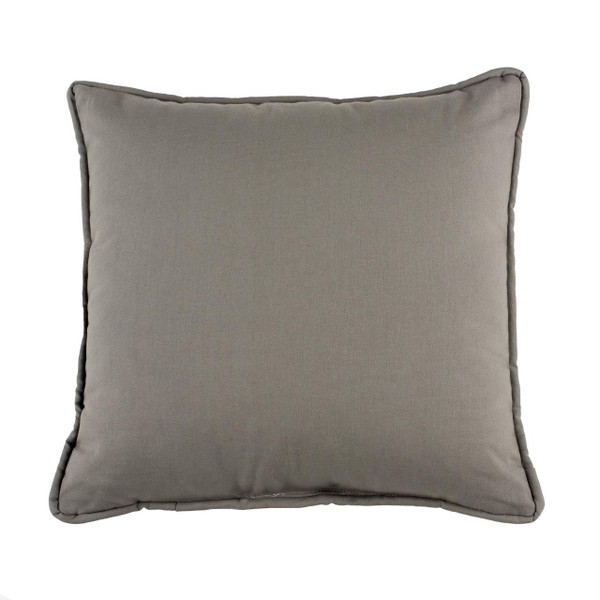 Bangla Solid Grey Square Pillow - 013864125956