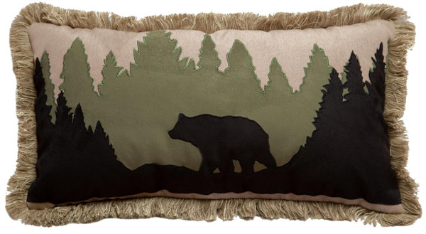 Bear Scene Rustic Cabin Pillow - 357311331546