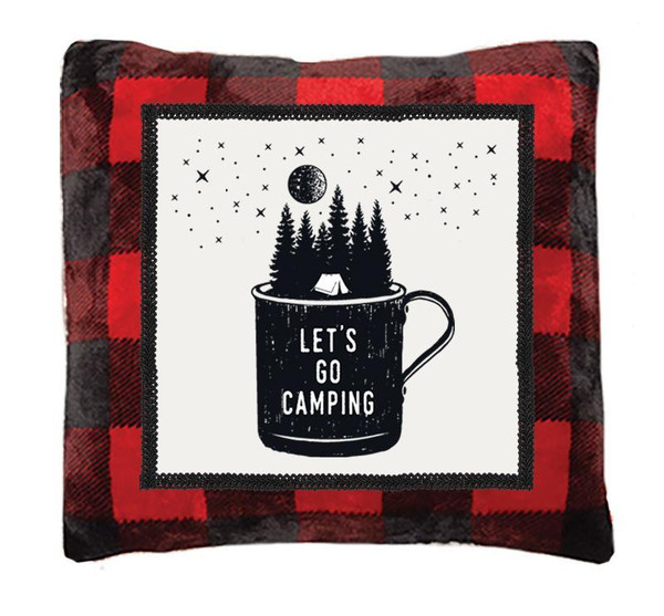 Red Buffalo Plaid Camping Rustic Pillow - 357311327440