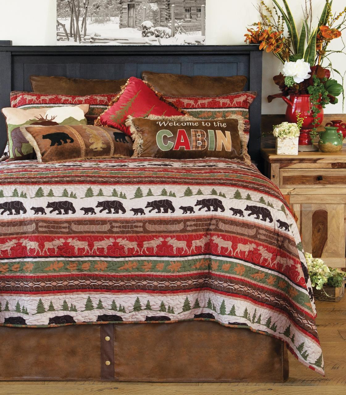 Cabin And Lodge Stripe Rustic Quilt Collection -