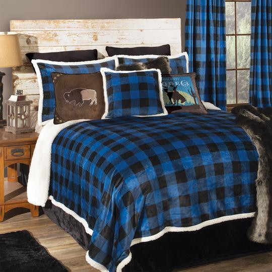 Wrangler Blue Lumberjack Buffalo Plaid Comforter Collection -
