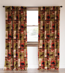 Patchwork Lodge Rustic Cabin Curtain Pair - 357311308630