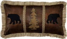 Bear Tree Faux Leather Pillow - 357311075754