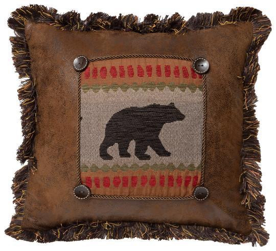 Maple Lake Bear Rustic Cabin Pillow - 357311336732