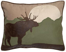 Moose Scene Rustic Cabin Pillow - 357311333762