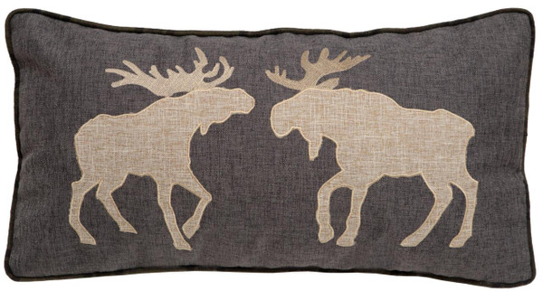 Two Moose Rustic Cabin Pillow - 357311331850