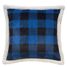 Wrangler Blue Lumberjack Buffalo Plaid Sherpa Fleece Pillow - 357311323862