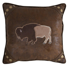 Wrangler Faux Leather Buffalo Pillow - 357311327136