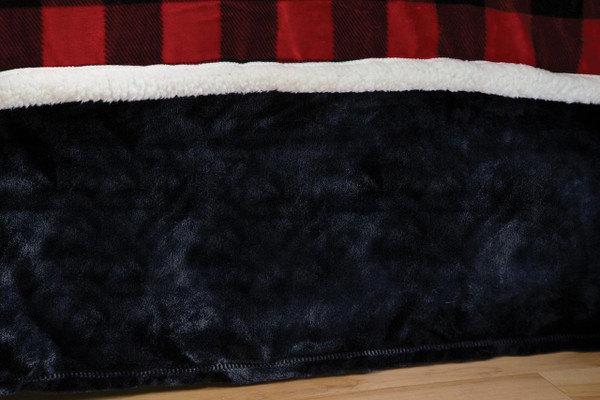 Solid Black Plush Velvet Bed Skirt - 357311295534