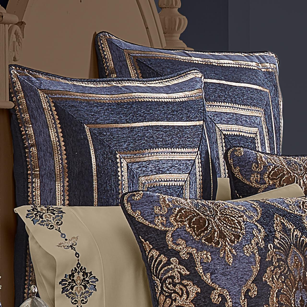 Woodstock Indigo Euro Sham by Five Queens Court Paul's Home Fashions