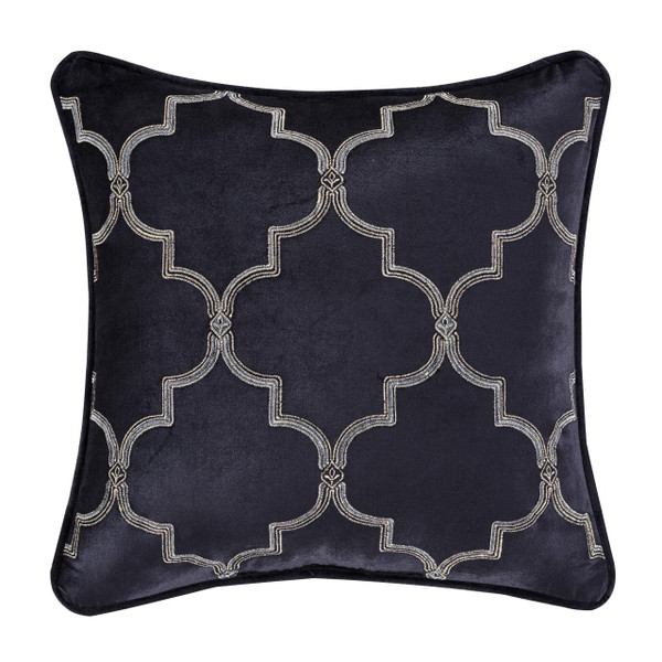 Middlebury Indigo Square Embellished Pillow - 193842116616