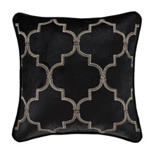 Windham Black Embellished Square Pillow - 193842116517
