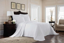 Richmond White Matelasse Bedspread - 048975017661