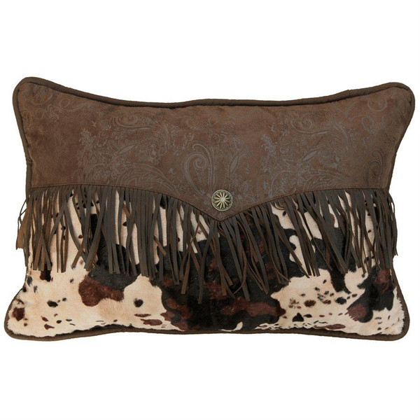 Caldwell Cowhide Fringed Boudoir Pillow - 890830112093