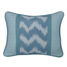 Chevron Print Pillow Accented by Blue Stripes - 890830120784