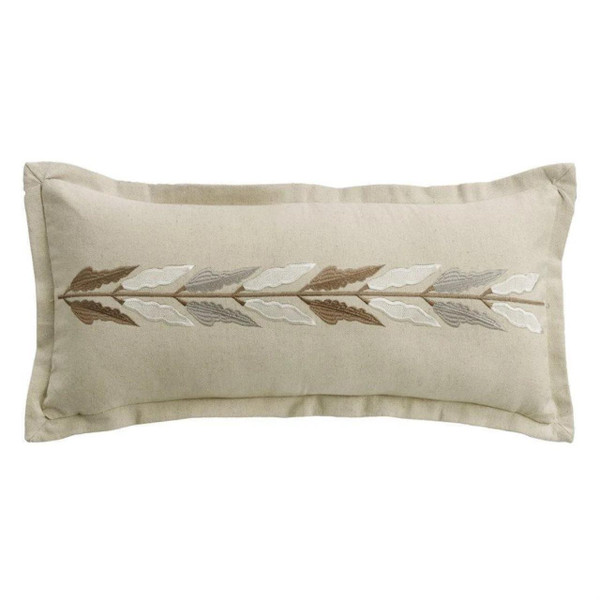 Embroidered Linen Boudoir Pillow - 813654026742