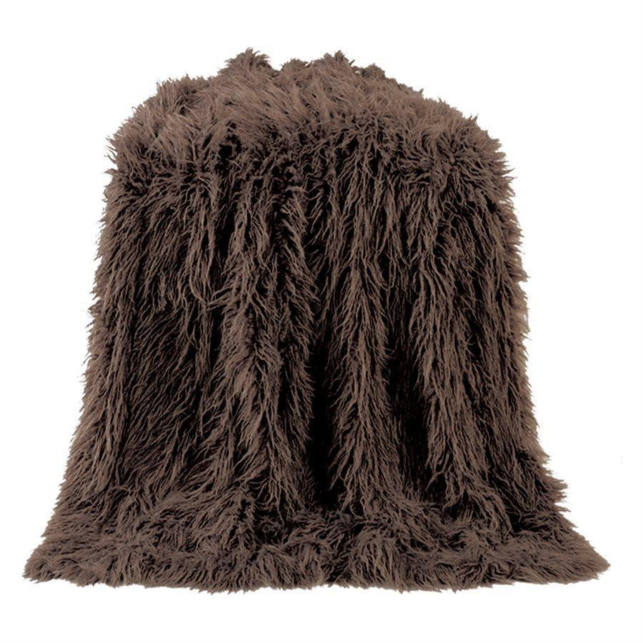 Mongolian Blush Fur Throw by HiEnd Accents Paul's Home Fashions