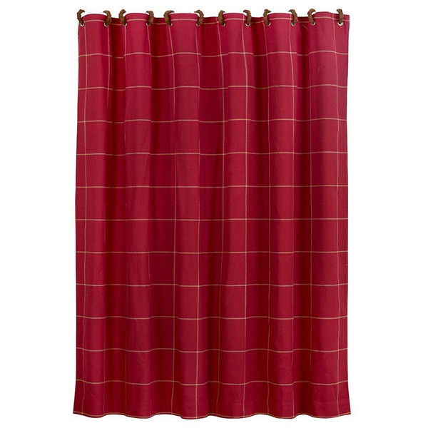 Red Window Pane Shower Curtain - 813654022096